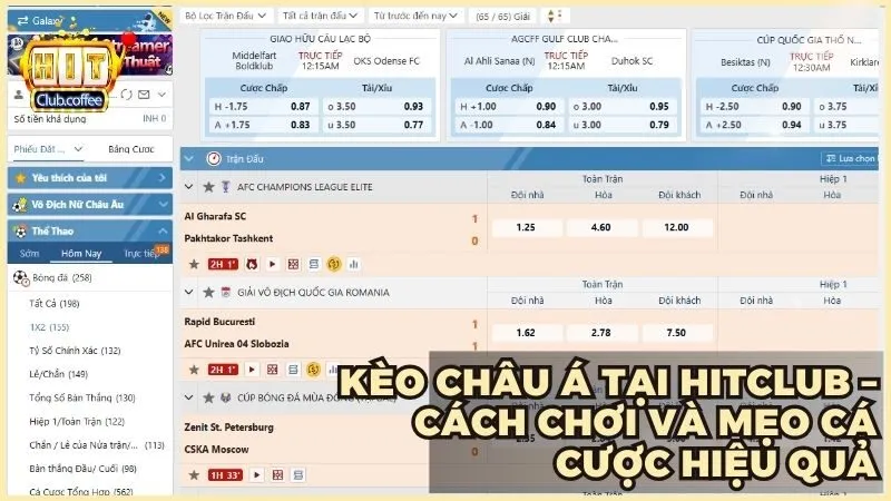 Kèo châu Á tại HITCLUB – Bí quyết cá cược thông minh giúp người chơi thắng lớn